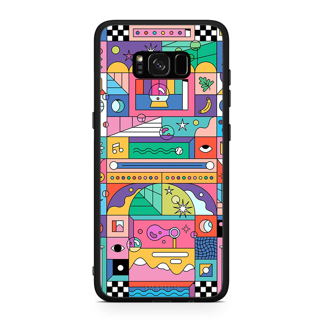 Samsung S8+ Bubbles Soap θήκη από τη Smartfits με σχέδιο στο πίσω μέρος και μαύρο περίβλημα | Smartphone case with colorful back and black bezels by Smartfits
