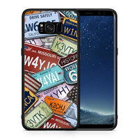 Thumbnail for Θήκη Samsung S8+ Car Plates από τη Smartfits με σχέδιο στο πίσω μέρος και μαύρο περίβλημα | Samsung S8+ Car Plates case with colorful back and black bezels