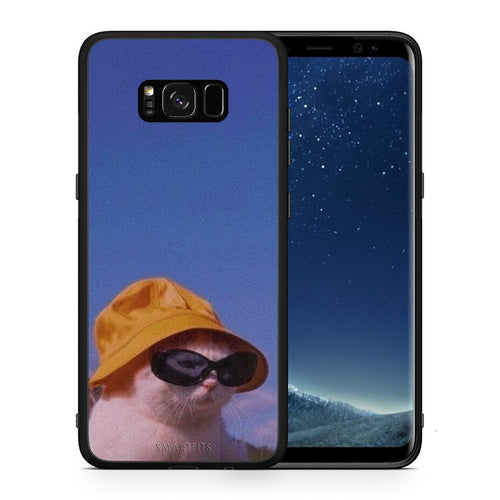 Θήκη Samsung S8 Cat Diva από τη Smartfits με σχέδιο στο πίσω μέρος και μαύρο περίβλημα | Samsung S8 Cat Diva case with colorful back and black bezels