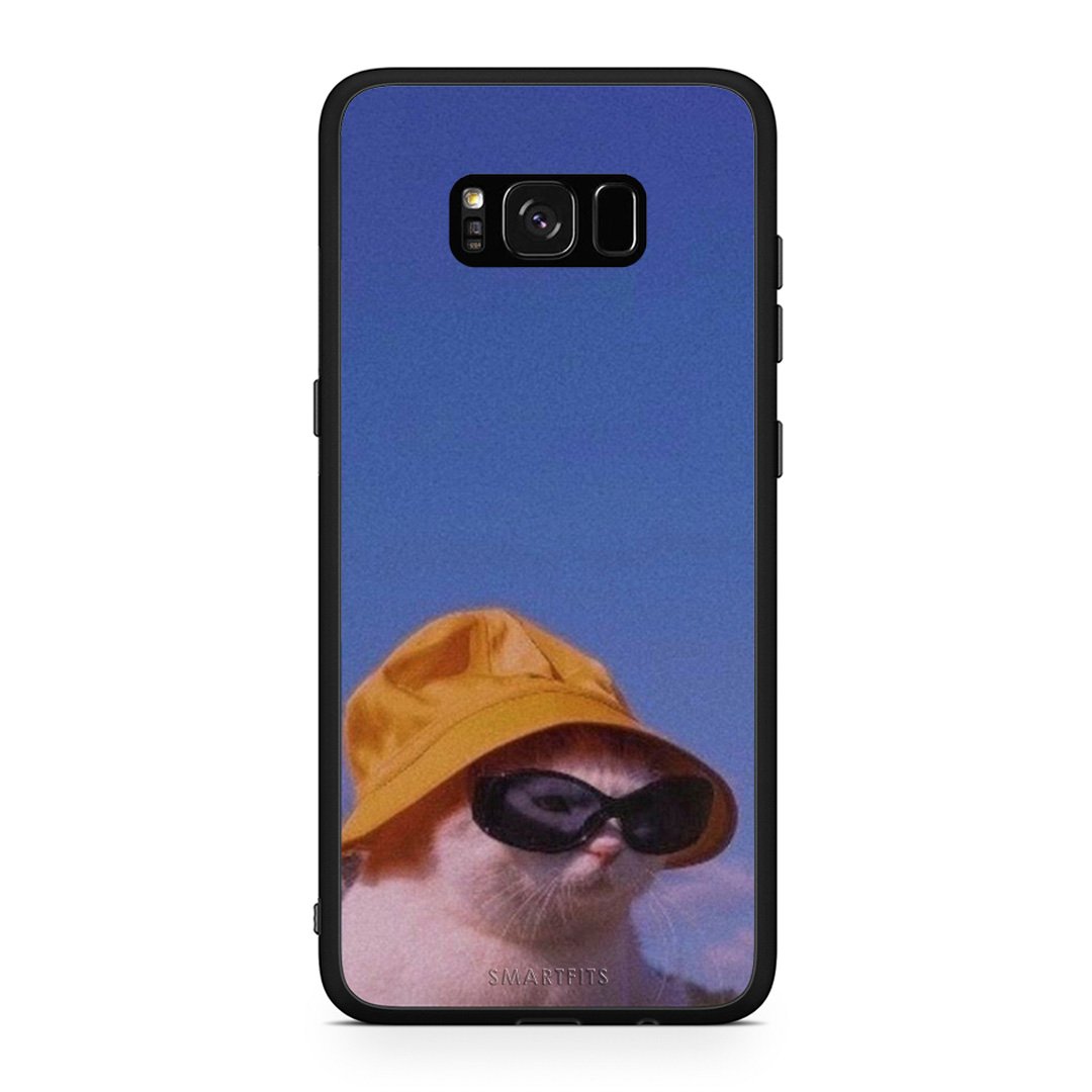 Samsung S8+ Cat Diva θήκη από τη Smartfits με σχέδιο στο πίσω μέρος και μαύρο περίβλημα | Smartphone case with colorful back and black bezels by Smartfits