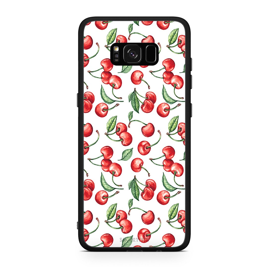 Samsung S8+ Cherry Summer θήκη από τη Smartfits με σχέδιο στο πίσω μέρος και μαύρο περίβλημα | Smartphone case with colorful back and black bezels by Smartfits