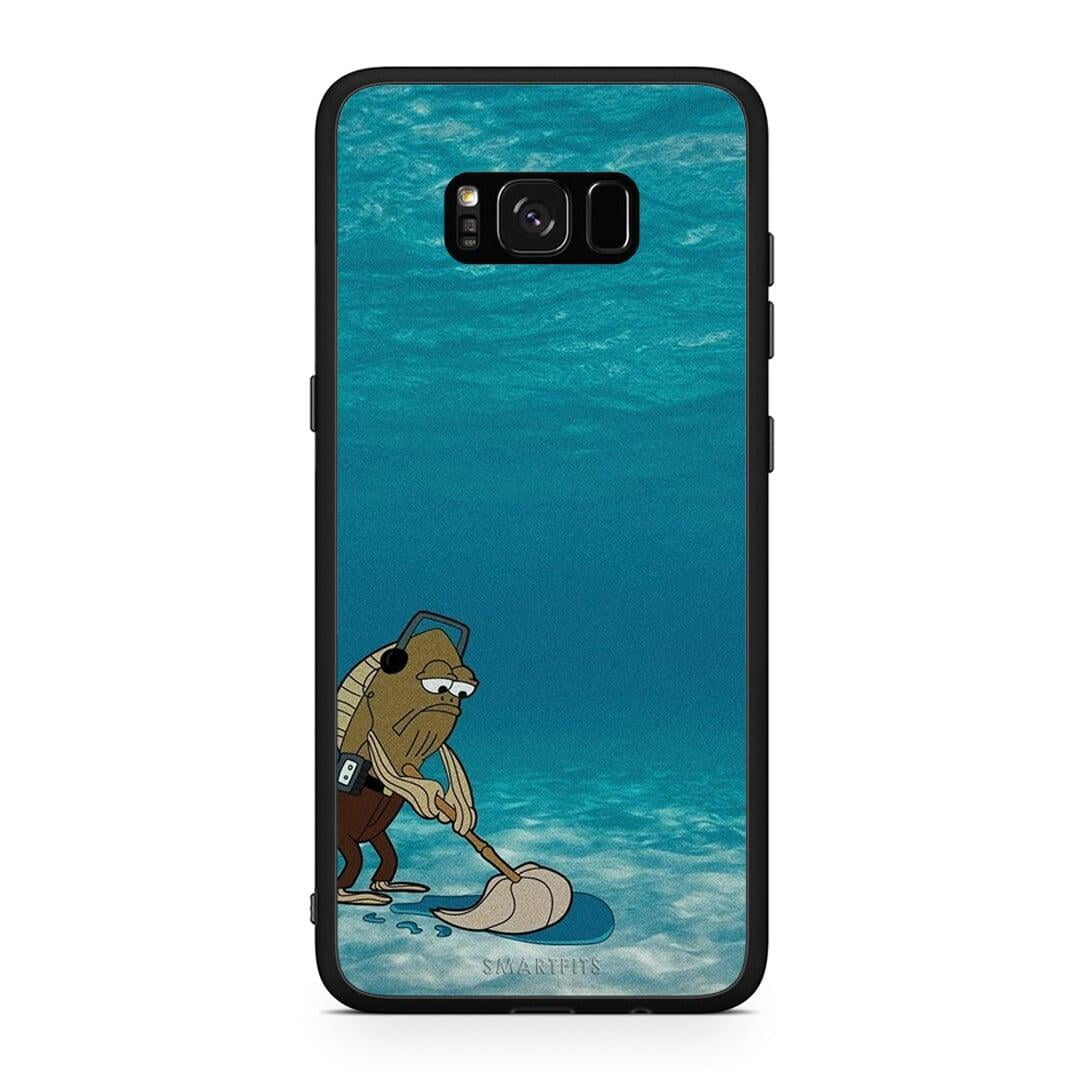 Samsung S8+ Clean The Ocean Θήκη από τη Smartfits με σχέδιο στο πίσω μέρος και μαύρο περίβλημα | Smartphone case with colorful back and black bezels by Smartfits