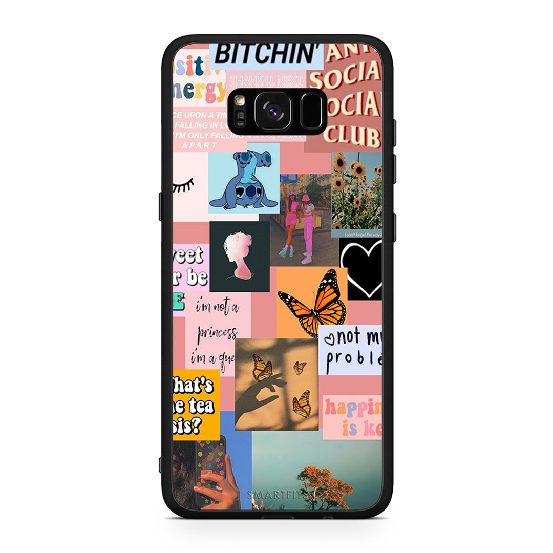 Samsung S8+ Collage Bitchin Θήκη Αγίου Βαλεντίνου από τη Smartfits με σχέδιο στο πίσω μέρος και μαύρο περίβλημα | Smartphone case with colorful back and black bezels by Smartfits