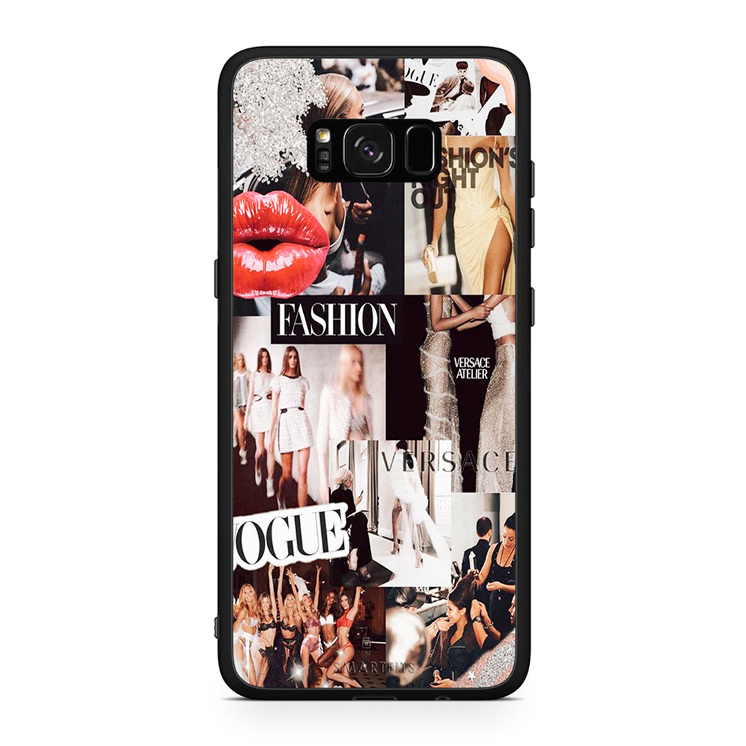 Samsung S8+ Collage Fashion Θήκη Αγίου Βαλεντίνου από τη Smartfits με σχέδιο στο πίσω μέρος και μαύρο περίβλημα | Smartphone case with colorful back and black bezels by Smartfits
