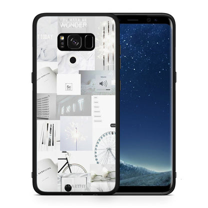 Θήκη Αγίου Βαλεντίνου Samsung S8 Collage Make Me Wonder από τη Smartfits με σχέδιο στο πίσω μέρος και μαύρο περίβλημα | Samsung S8 Collage Make Me Wonder case with colorful back and black bezels