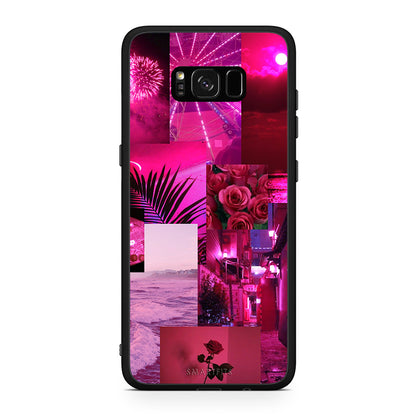 Samsung S8+ Collage Red Roses Θήκη Αγίου Βαλεντίνου από τη Smartfits με σχέδιο στο πίσω μέρος και μαύρο περίβλημα | Smartphone case with colorful back and black bezels by Smartfits