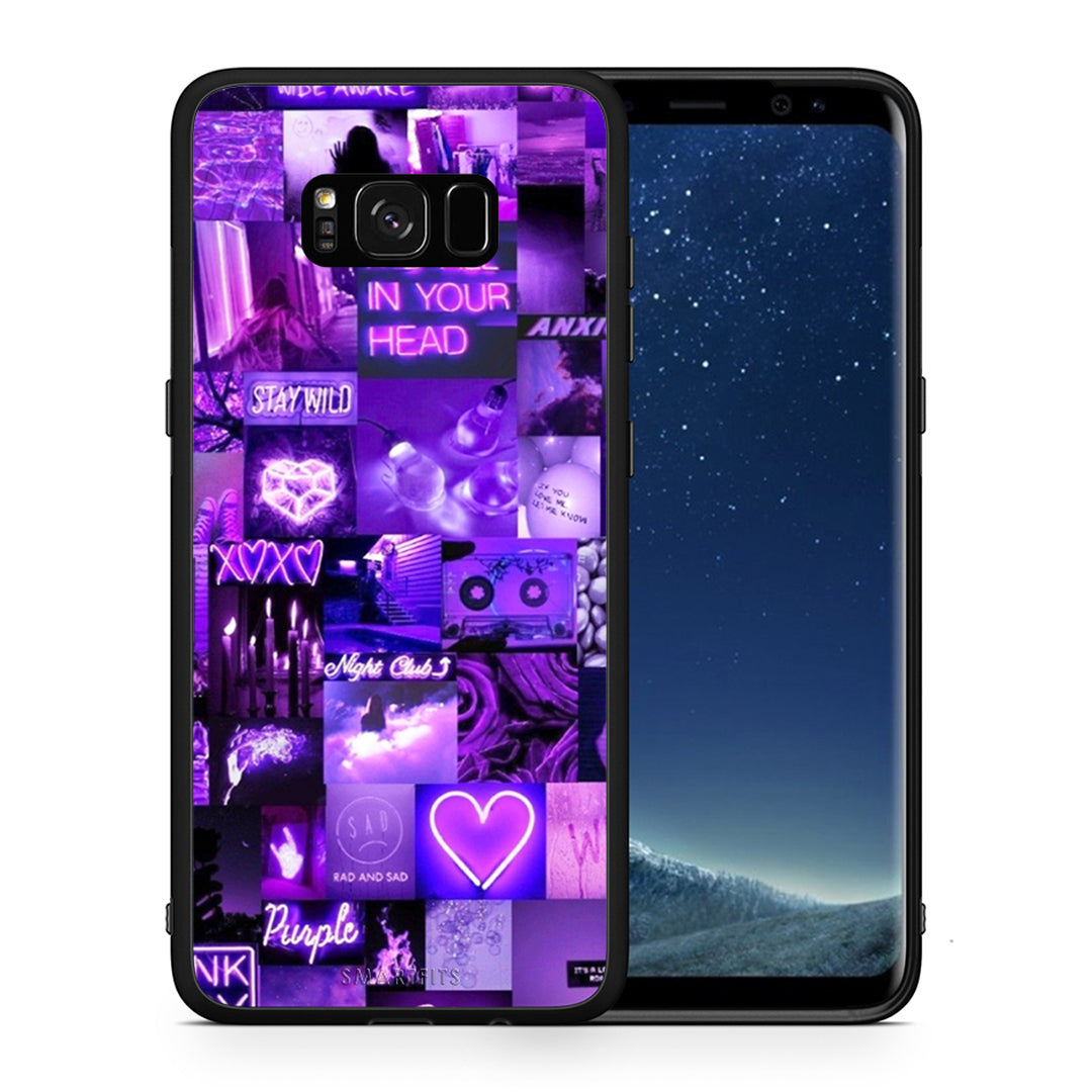 Θήκη Αγίου Βαλεντίνου Samsung S8+ Collage Stay Wild από τη Smartfits με σχέδιο στο πίσω μέρος και μαύρο περίβλημα | Samsung S8+ Collage Stay Wild case with colorful back and black bezels