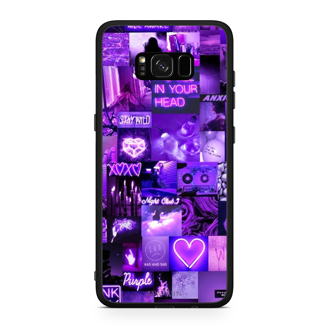 Samsung S8 Collage Stay Wild Θήκη Αγίου Βαλεντίνου από τη Smartfits με σχέδιο στο πίσω μέρος και μαύρο περίβλημα | Smartphone case with colorful back and black bezels by Smartfits