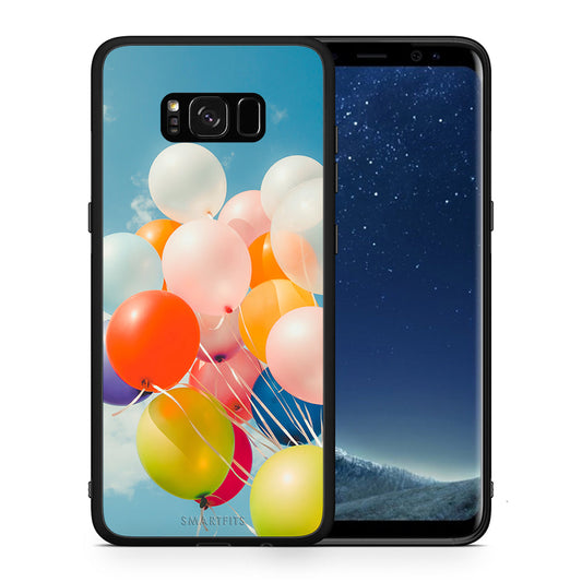 Θήκη Samsung S8+ Colorful Balloons από τη Smartfits με σχέδιο στο πίσω μέρος και μαύρο περίβλημα | Samsung S8+ Colorful Balloons case with colorful back and black bezels
