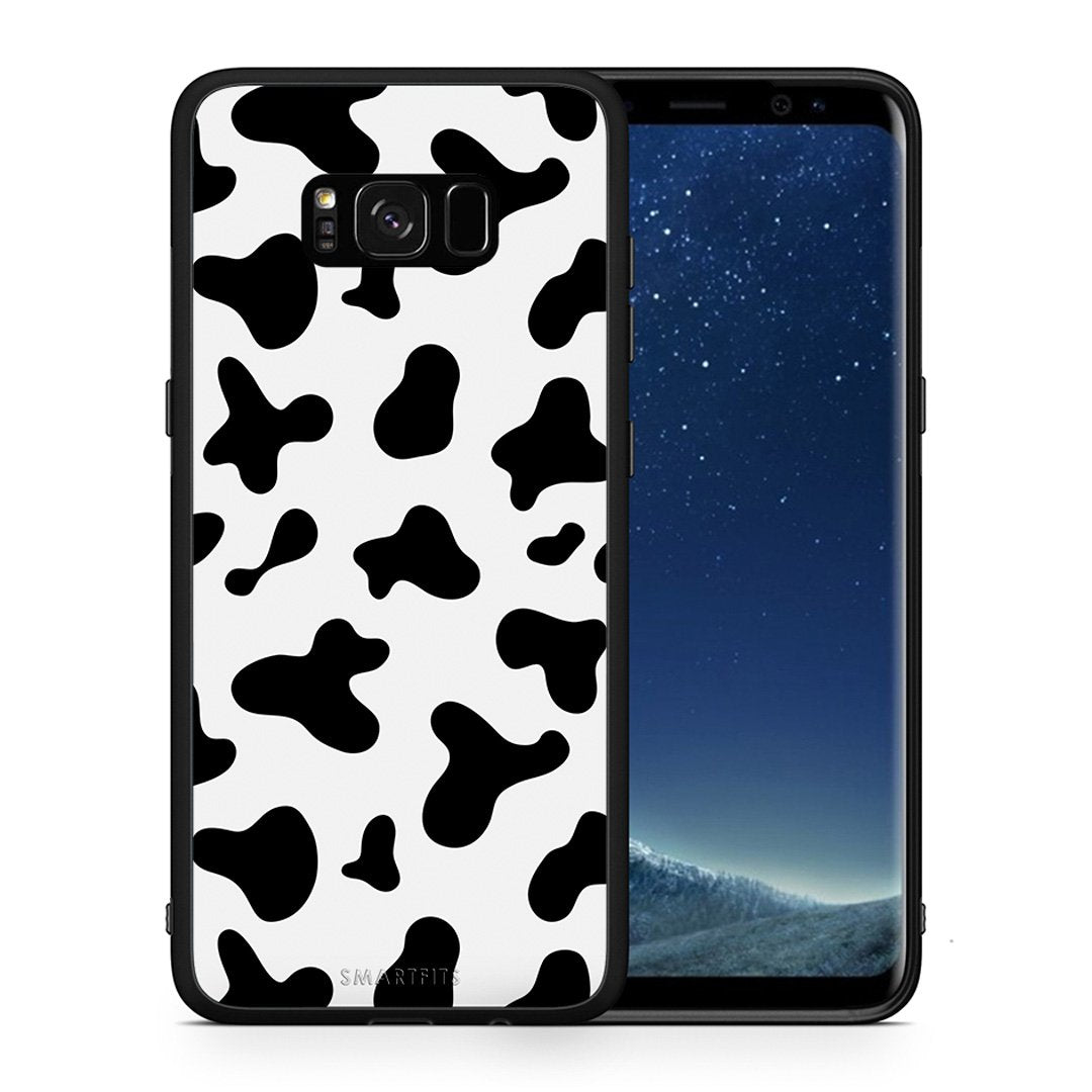 Θήκη Samsung S8 Cow Print από τη Smartfits με σχέδιο στο πίσω μέρος και μαύρο περίβλημα | Samsung S8 Cow Print case with colorful back and black bezels