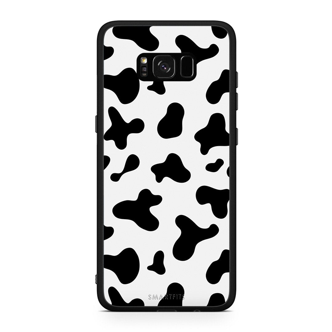 Samsung S8 Cow Print θήκη από τη Smartfits με σχέδιο στο πίσω μέρος και μαύρο περίβλημα | Smartphone case with colorful back and black bezels by Smartfits