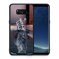 Thumbnail for Θήκη Samsung S8+ Tiger Cute από τη Smartfits με σχέδιο στο πίσω μέρος και μαύρο περίβλημα | Samsung S8+ Tiger Cute case with colorful back and black bezels