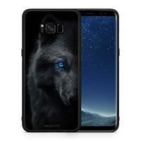 Thumbnail for Θήκη Samsung S8+ Dark Wolf από τη Smartfits με σχέδιο στο πίσω μέρος και μαύρο περίβλημα | Samsung S8+ Dark Wolf case with colorful back and black bezels