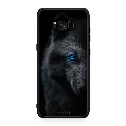 Samsung S8 Dark Wolf θήκη από τη Smartfits με σχέδιο στο πίσω μέρος και μαύρο περίβλημα | Smartphone case with colorful back and black bezels by Smartfits