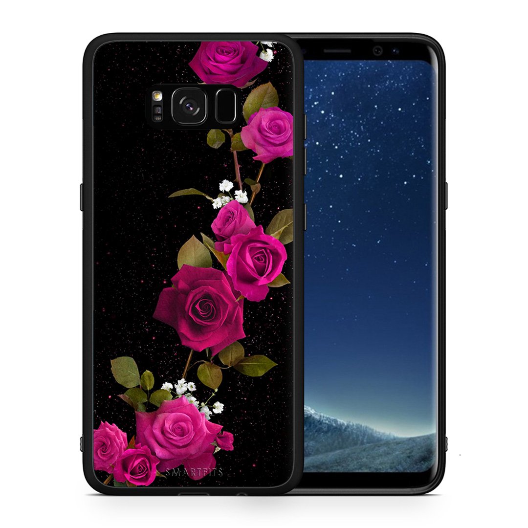 Θήκη Samsung S8 Red Roses Flower από τη Smartfits με σχέδιο στο πίσω μέρος και μαύρο περίβλημα | Samsung S8 Red Roses Flower case with colorful back and black bezels