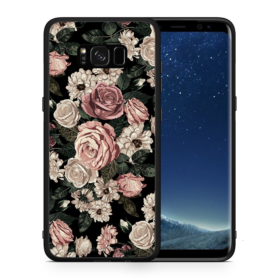 Θήκη Samsung S8+ Wild Roses Flower από τη Smartfits με σχέδιο στο πίσω μέρος και μαύρο περίβλημα | Samsung S8+ Wild Roses Flower case with colorful back and black bezels