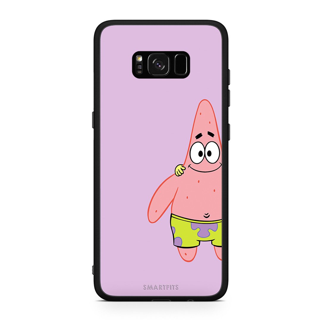 Samsung S8+ Friends Patrick θήκη από τη Smartfits με σχέδιο στο πίσω μέρος και μαύρο περίβλημα | Smartphone case with colorful back and black bezels by Smartfits
