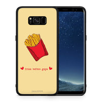 Thumbnail for Θήκη Αγίου Βαλεντίνου Samsung S8+ Fries Before Guys από τη Smartfits με σχέδιο στο πίσω μέρος και μαύρο περίβλημα | Samsung S8+ Fries Before Guys case with colorful back and black bezels