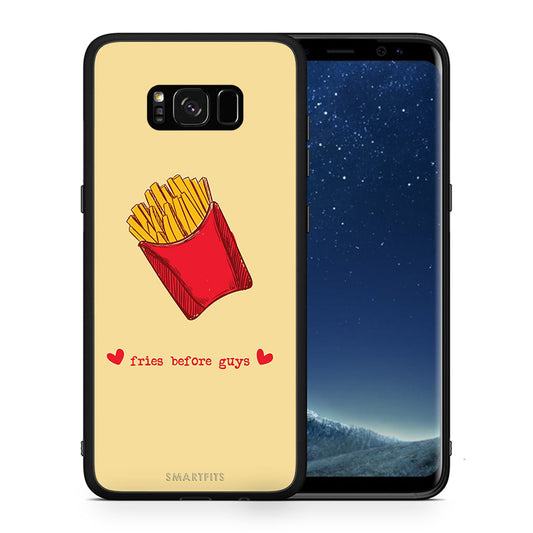 Θήκη Αγίου Βαλεντίνου Samsung S8 Fries Before Guys από τη Smartfits με σχέδιο στο πίσω μέρος και μαύρο περίβλημα | Samsung S8 Fries Before Guys case with colorful back and black bezels
