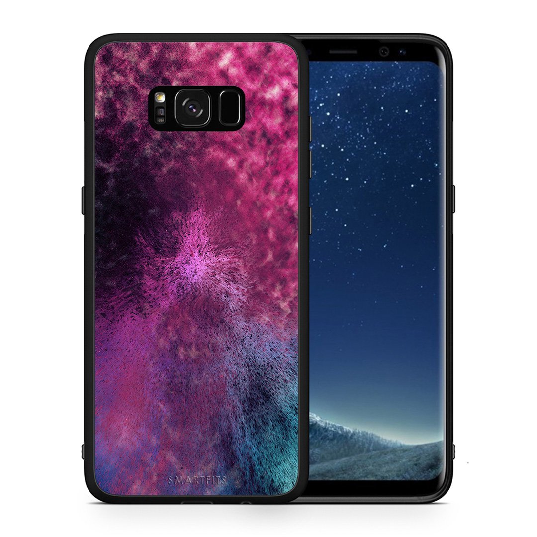 Θήκη Samsung S8 Aurora Galaxy από τη Smartfits με σχέδιο στο πίσω μέρος και μαύρο περίβλημα | Samsung S8 Aurora Galaxy case with colorful back and black bezels