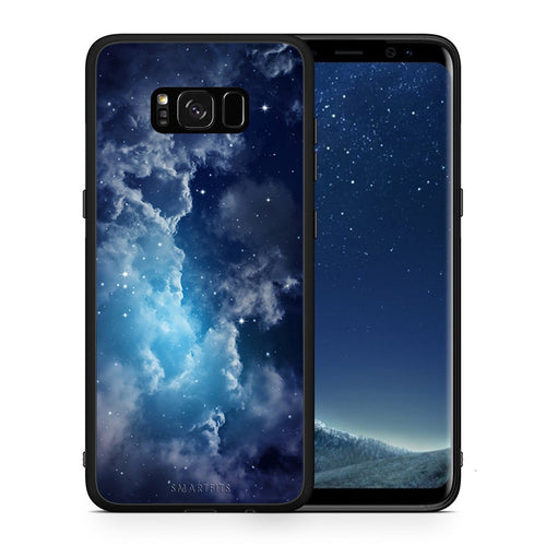 Θήκη Samsung S8 Blue Sky Galaxy από τη Smartfits με σχέδιο στο πίσω μέρος και μαύρο περίβλημα | Samsung S8 Blue Sky Galaxy case with colorful back and black bezels