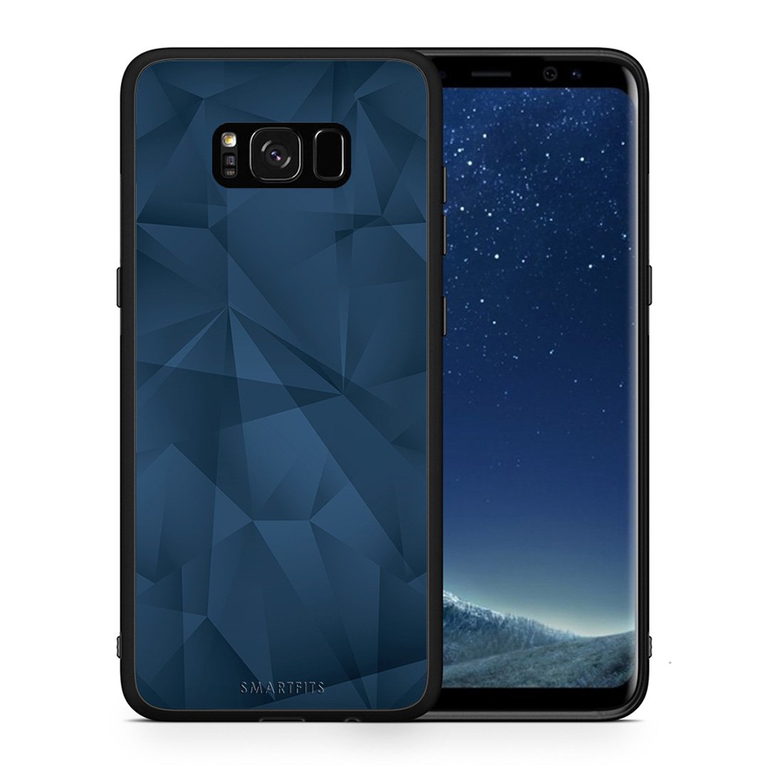 Θήκη Samsung S8+ Blue Abstract Geometric από τη Smartfits με σχέδιο στο πίσω μέρος και μαύρο περίβλημα | Samsung S8+ Blue Abstract Geometric case with colorful back and black bezels