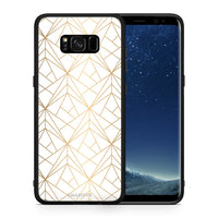 Thumbnail for Θήκη Samsung S8+ Luxury White Geometric από τη Smartfits με σχέδιο στο πίσω μέρος και μαύρο περίβλημα | Samsung S8+ Luxury White Geometric case with colorful back and black bezels