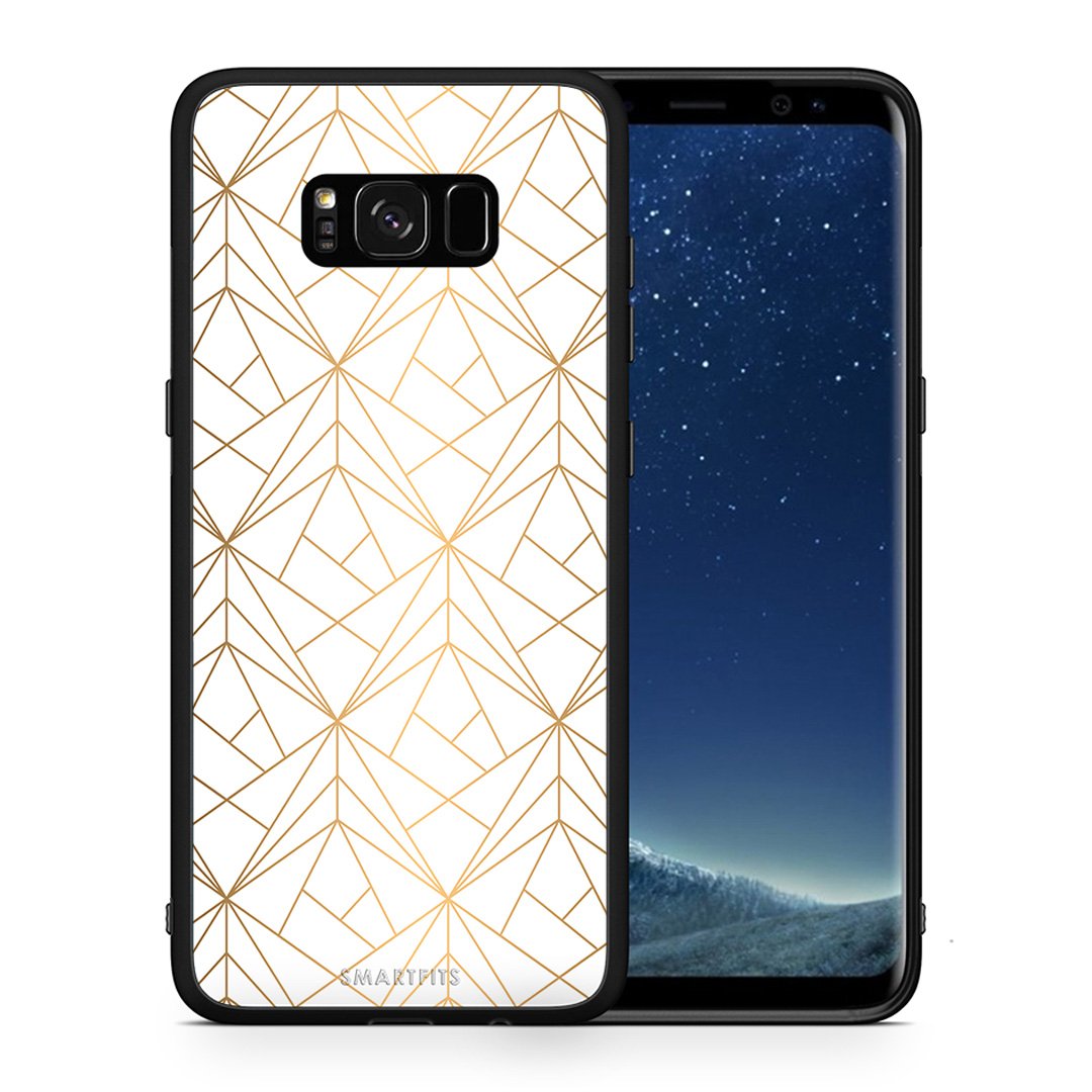 Θήκη Samsung S8 Luxury White Geometric από τη Smartfits με σχέδιο στο πίσω μέρος και μαύρο περίβλημα | Samsung S8 Luxury White Geometric case with colorful back and black bezels