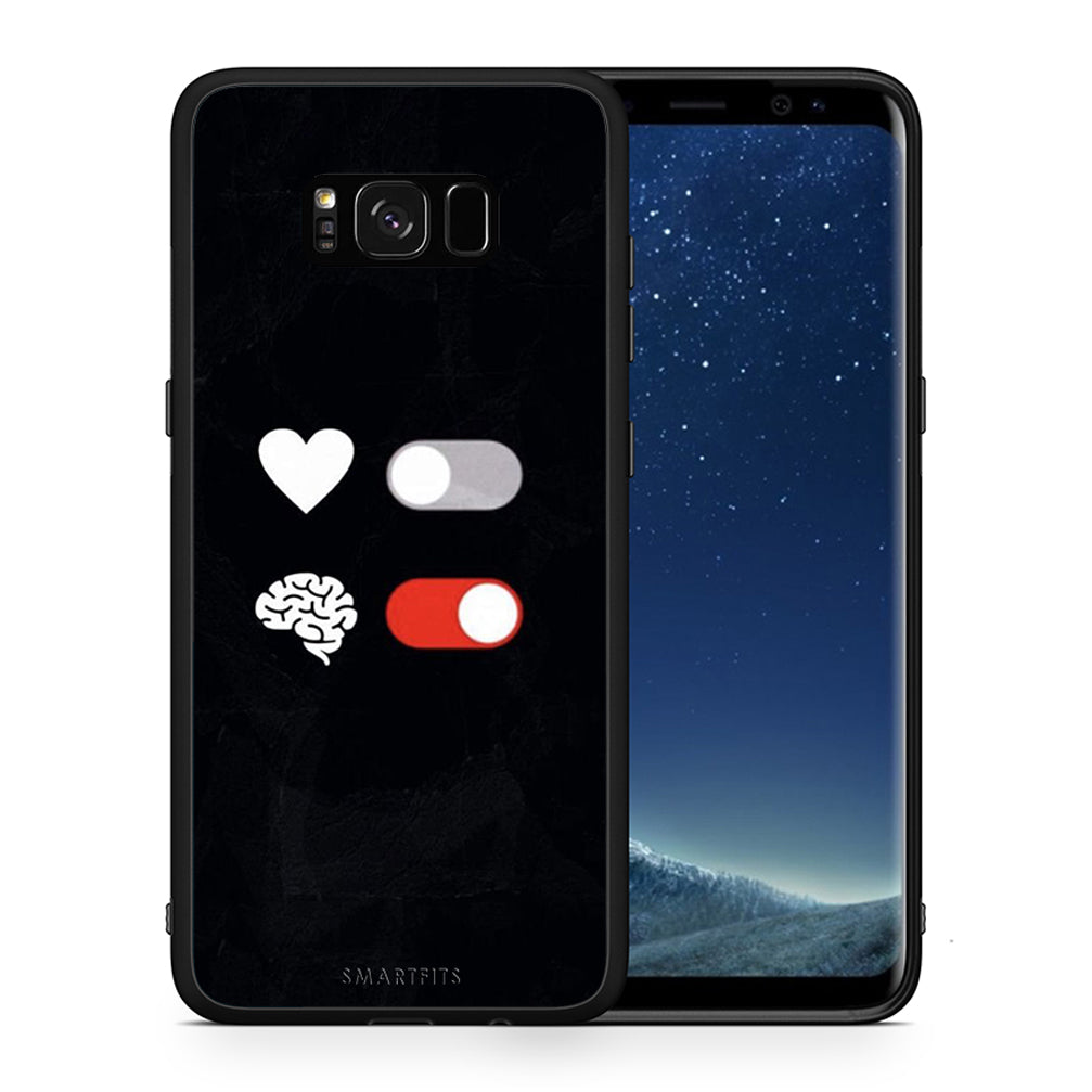Θήκη Αγίου Βαλεντίνου Samsung S8+ Heart Vs Brain από τη Smartfits με σχέδιο στο πίσω μέρος και μαύρο περίβλημα | Samsung S8+ Heart Vs Brain case with colorful back and black bezels