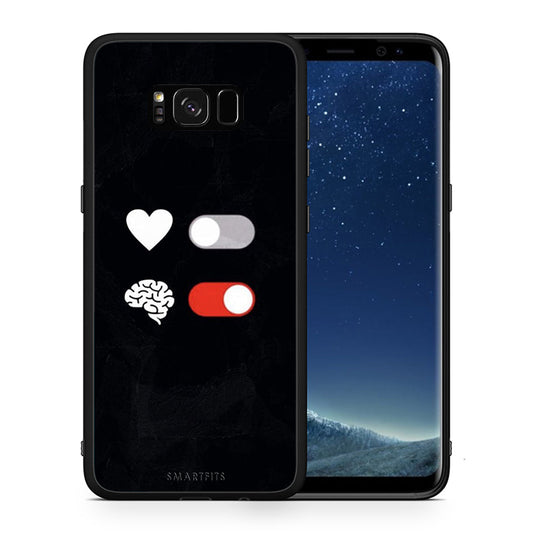 Θήκη Αγίου Βαλεντίνου Samsung S8 Heart Vs Brain από τη Smartfits με σχέδιο στο πίσω μέρος και μαύρο περίβλημα | Samsung S8 Heart Vs Brain case with colorful back and black bezels