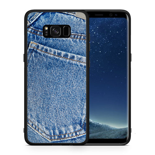 Θήκη Samsung S8+ Jeans Pocket από τη Smartfits με σχέδιο στο πίσω μέρος και μαύρο περίβλημα | Samsung S8+ Jeans Pocket case with colorful back and black bezels