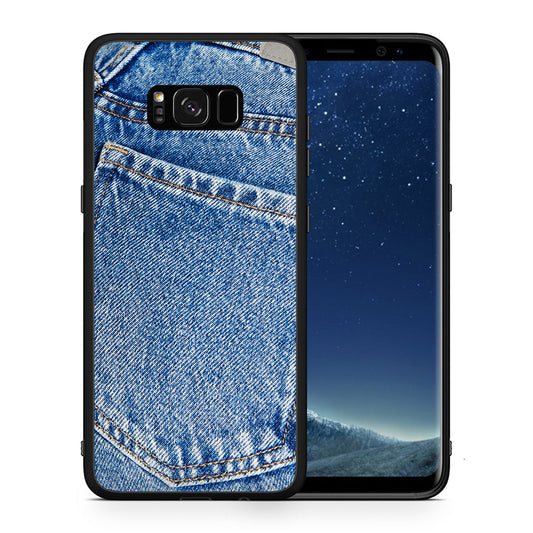 Θήκη Samsung S8+ Jeans Pocket από τη Smartfits με σχέδιο στο πίσω μέρος και μαύρο περίβλημα | Samsung S8+ Jeans Pocket case with colorful back and black bezels