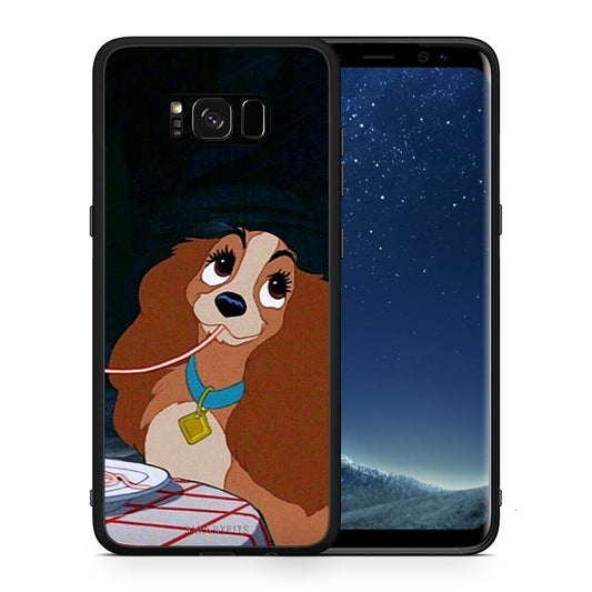 Θήκη Αγίου Βαλεντίνου Samsung S8+ Lady And Tramp 2 από τη Smartfits με σχέδιο στο πίσω μέρος και μαύρο περίβλημα | Samsung S8+ Lady And Tramp 2 case with colorful back and black bezels