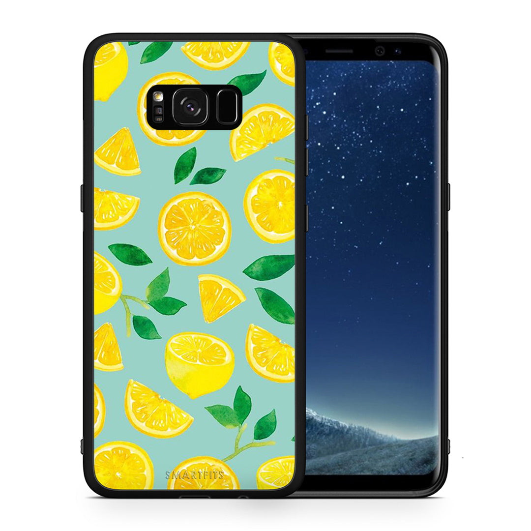 Θήκη Samsung S8 Lemons από τη Smartfits με σχέδιο στο πίσω μέρος και μαύρο περίβλημα | Samsung S8 Lemons case with colorful back and black bezels