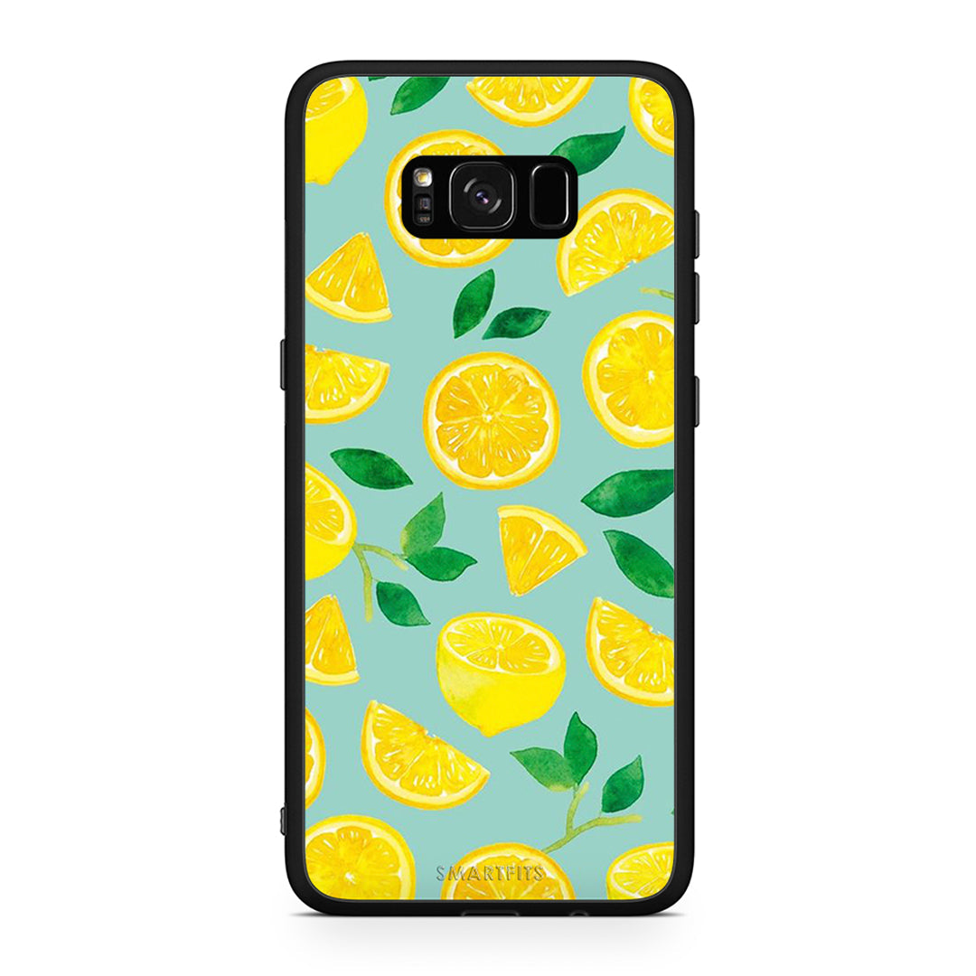 Samsung S8 Lemons θήκη από τη Smartfits με σχέδιο στο πίσω μέρος και μαύρο περίβλημα | Smartphone case with colorful back and black bezels by Smartfits