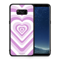 Thumbnail for Θήκη Samsung S8 Lilac Hearts από τη Smartfits με σχέδιο στο πίσω μέρος και μαύρο περίβλημα | Samsung S8 Lilac Hearts case with colorful back and black bezels