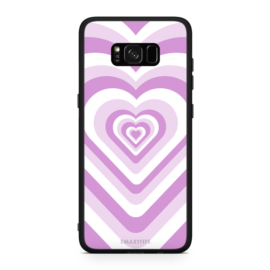 Samsung S8 Lilac Hearts θήκη από τη Smartfits με σχέδιο στο πίσω μέρος και μαύρο περίβλημα | Smartphone case with colorful back and black bezels by Smartfits