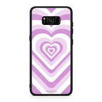 Thumbnail for Samsung S8 Lilac Hearts θήκη από τη Smartfits με σχέδιο στο πίσω μέρος και μαύρο περίβλημα | Smartphone case with colorful back and black bezels by Smartfits