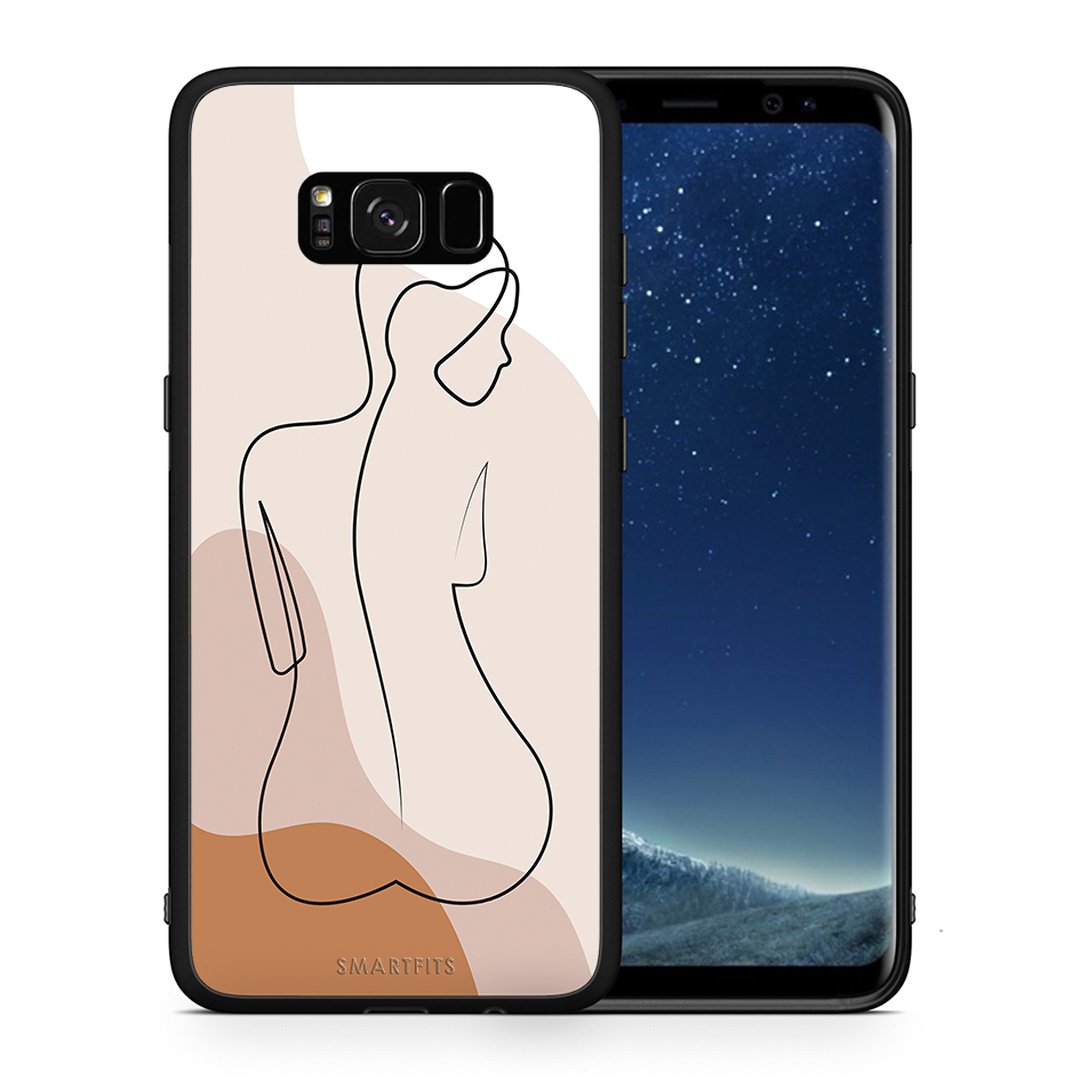Θήκη Samsung S8 LineArt Woman από τη Smartfits με σχέδιο στο πίσω μέρος και μαύρο περίβλημα | Samsung S8 LineArt Woman case with colorful back and black bezels