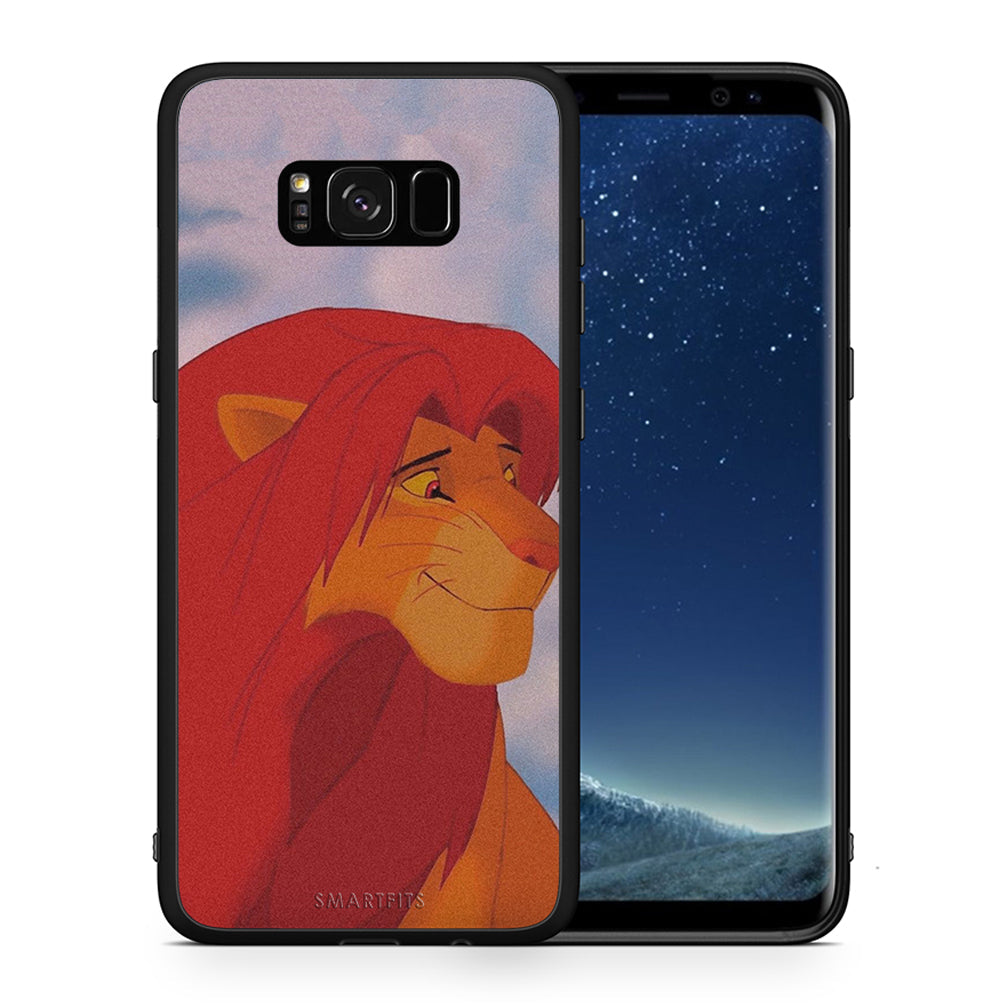 Θήκη Αγίου Βαλεντίνου Samsung S8+ Lion Love 1 από τη Smartfits με σχέδιο στο πίσω μέρος και μαύρο περίβλημα | Samsung S8+ Lion Love 1 case with colorful back and black bezels