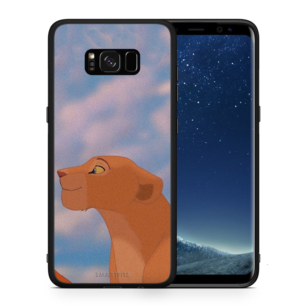 Θήκη Αγίου Βαλεντίνου Samsung S8+ Lion Love 2 από τη Smartfits με σχέδιο στο πίσω μέρος και μαύρο περίβλημα | Samsung S8+ Lion Love 2 case with colorful back and black bezels