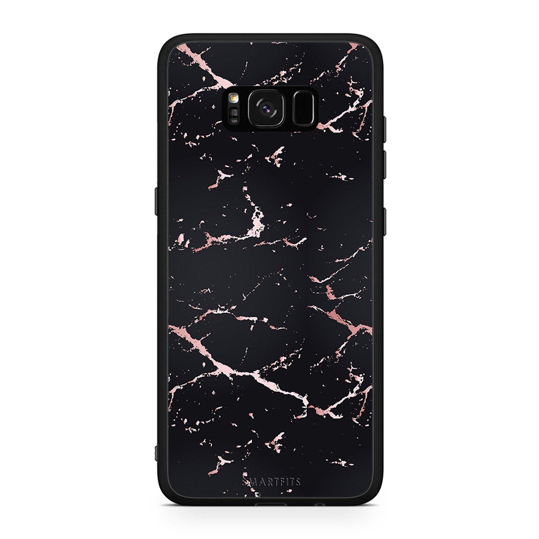 4 - Samsung S8+ Black Rosegold Marble case, cover, bumper