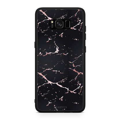 4 - Samsung S8+ Black Rosegold Marble case, cover, bumper