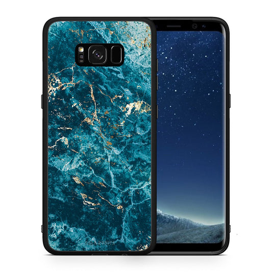 Θήκη Samsung S8+ Marble Blue από τη Smartfits με σχέδιο στο πίσω μέρος και μαύρο περίβλημα | Samsung S8+ Marble Blue case with colorful back and black bezels