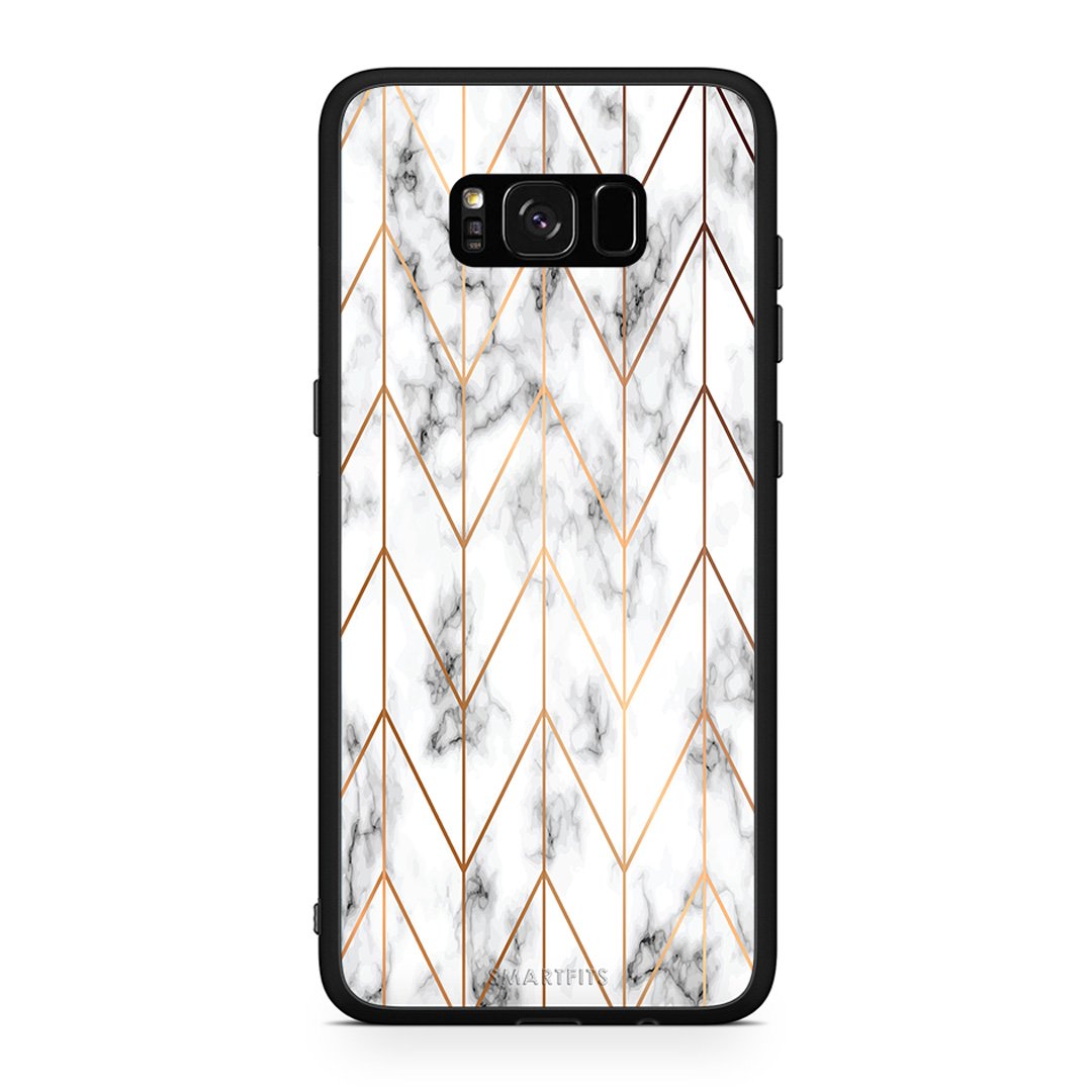 44 - Samsung S8+ Gold Geometric Marble case, cover, bumper