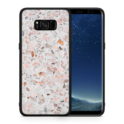 Θήκη Samsung S8 Marble Terrazzo από τη Smartfits με σχέδιο στο πίσω μέρος και μαύρο περίβλημα | Samsung S8 Marble Terrazzo case with colorful back and black bezels