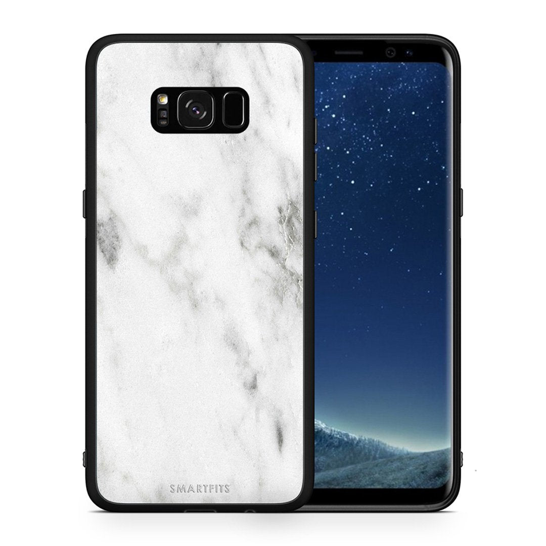 Θήκη Samsung S8+ White Marble από τη Smartfits με σχέδιο στο πίσω μέρος και μαύρο περίβλημα | Samsung S8+ White Marble case with colorful back and black bezels