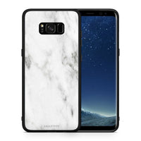 Thumbnail for Θήκη Samsung S8+ White Marble από τη Smartfits με σχέδιο στο πίσω μέρος και μαύρο περίβλημα | Samsung S8+ White Marble case with colorful back and black bezels