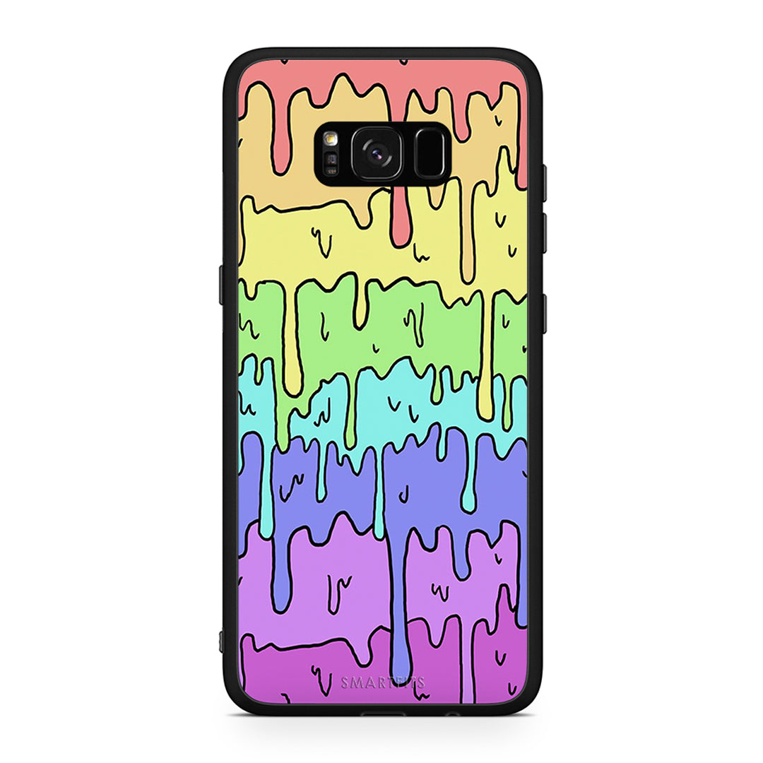 Samsung S8 Melting Rainbow θήκη από τη Smartfits με σχέδιο στο πίσω μέρος και μαύρο περίβλημα | Smartphone case with colorful back and black bezels by Smartfits
