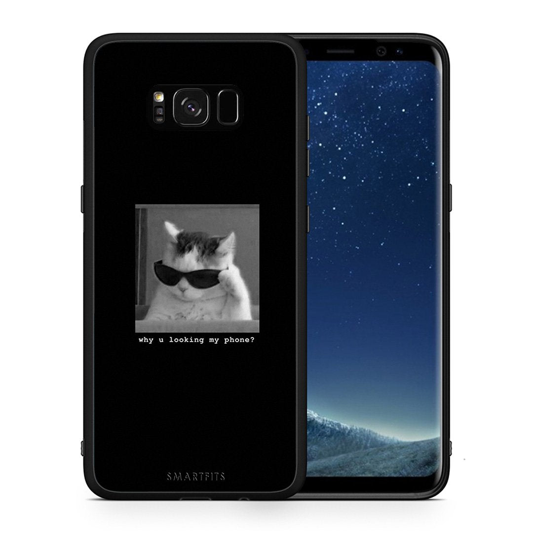 Θήκη Samsung S8+ Meme Cat από τη Smartfits με σχέδιο στο πίσω μέρος και μαύρο περίβλημα | Samsung S8+ Meme Cat case with colorful back and black bezels